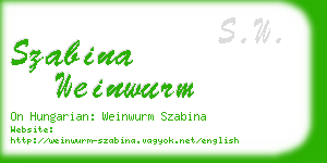 szabina weinwurm business card